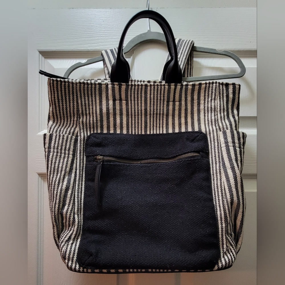 Universal Thread Backpack - Black and White Stripe